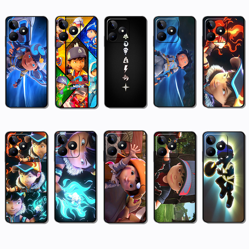 เคสโทรศัพท์สีดํานุ่มสําหรับRealme C53 C51 C51Sหมายเหตุ50 4G BF33 fang boboiboyการ์ตูนแฟชั่นป้องกันกา