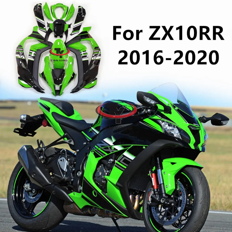 Motorcycle Full Fairing Kit For ZX10R ZX 10 RR ZX10 RR ZX10RR 2016-2020 Cowling Injection Green and