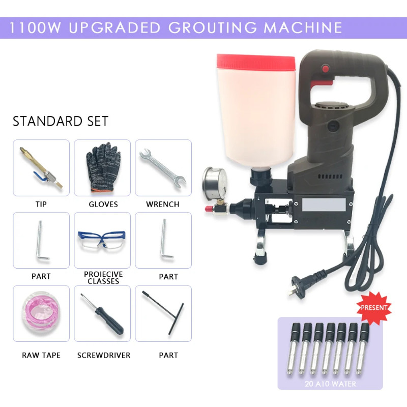 EC-9999 High Pressure Epoxy Grouting Machine 220V/1100W Epoxy/Polyurethane Foam Injection Pump Crac