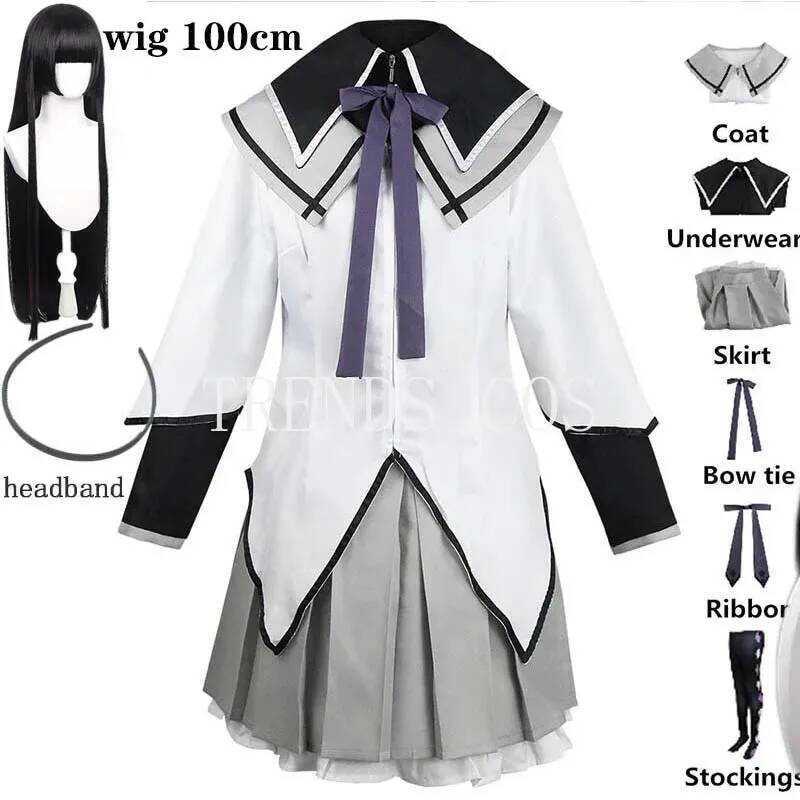 C Anime Akemi Homura Cosplay Costume Fighting Uniform Stockings Akemi Homura Outfits