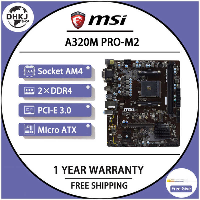 ใช้ MSI A320M PRO-M2 AM4 Motherbaord DDR4 รองรับ Ryzen 5 3600x 3400G Cpus AMD A320 PCI-E 3.0 x16 32G