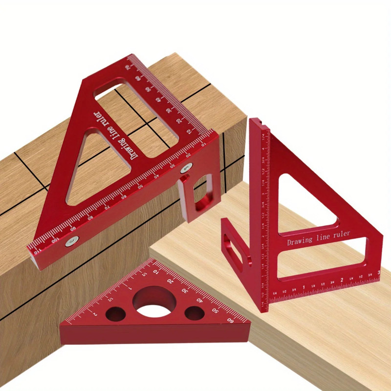 1Pc/2Pcs Carpenter Square Kit -Woodworking Square Protractor Aluminum Miter Triangle Ruler 3D Multi