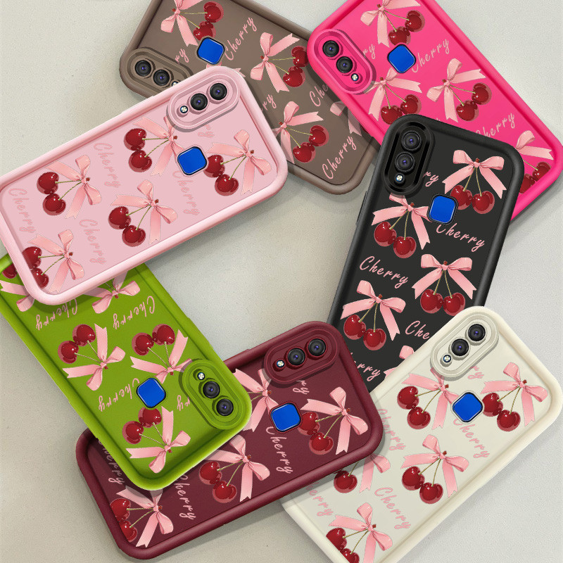 Insแฟชั่นCherry Bowsเคสโทรศัพท์สําหรับVIVO Y50 Y30 Y30i Y55 Y75 Y77 Y91 Y95 Y91C Y91i Y93/VIVO S1 Pr