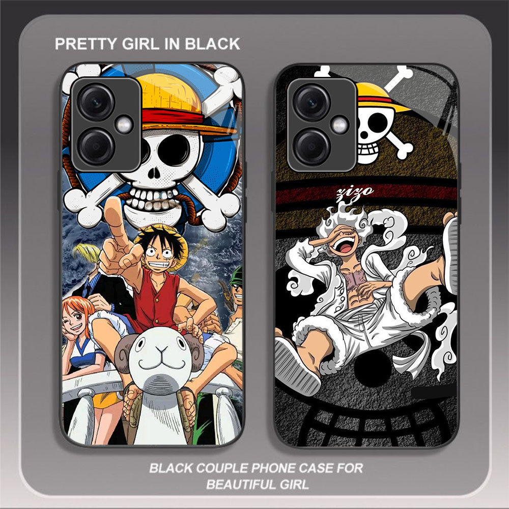 HK-63 One Piece ตัวอักษรรวบรวมปลอกแก้วสําหรับ Xiaomi Redmi หมายเหตุ Poco A5 C71 13 X5 12 Pro 5G