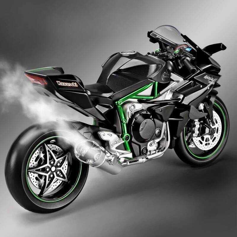 C Large Size 1: H2r Simulation Spray Motorcycle Model Toy Simulation Alloy Motorcycle Model Boy Car