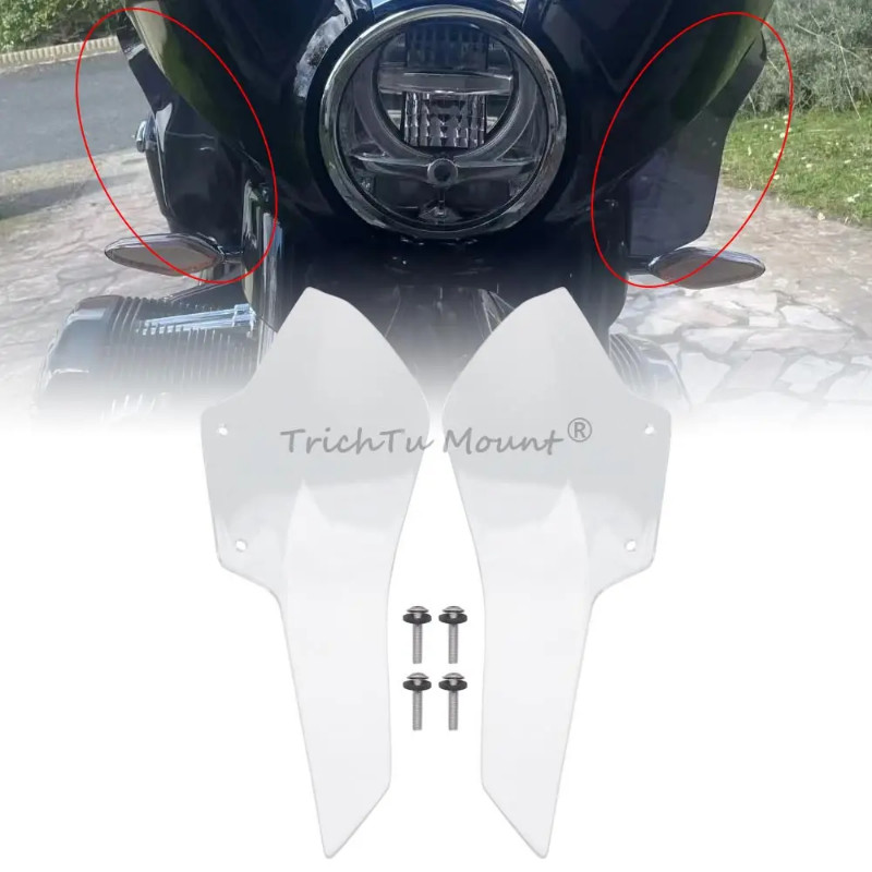 1 Pair Motorcycle Fairing Side Air Wind Deflectors Clear For BMW R18 B R18B Bagger 2021-2024 BMW R1