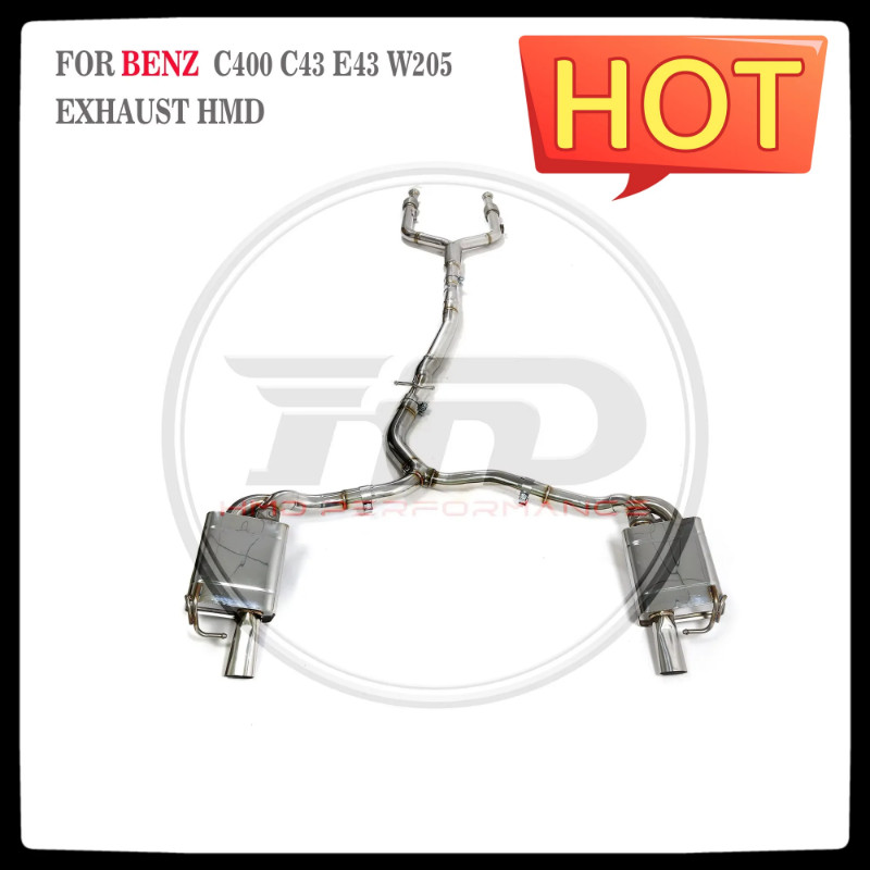 HMD Stainless Steel Exhaust System Performance Catback for Mercedes Benz W205 C43 C400 C450 3.0T Mu