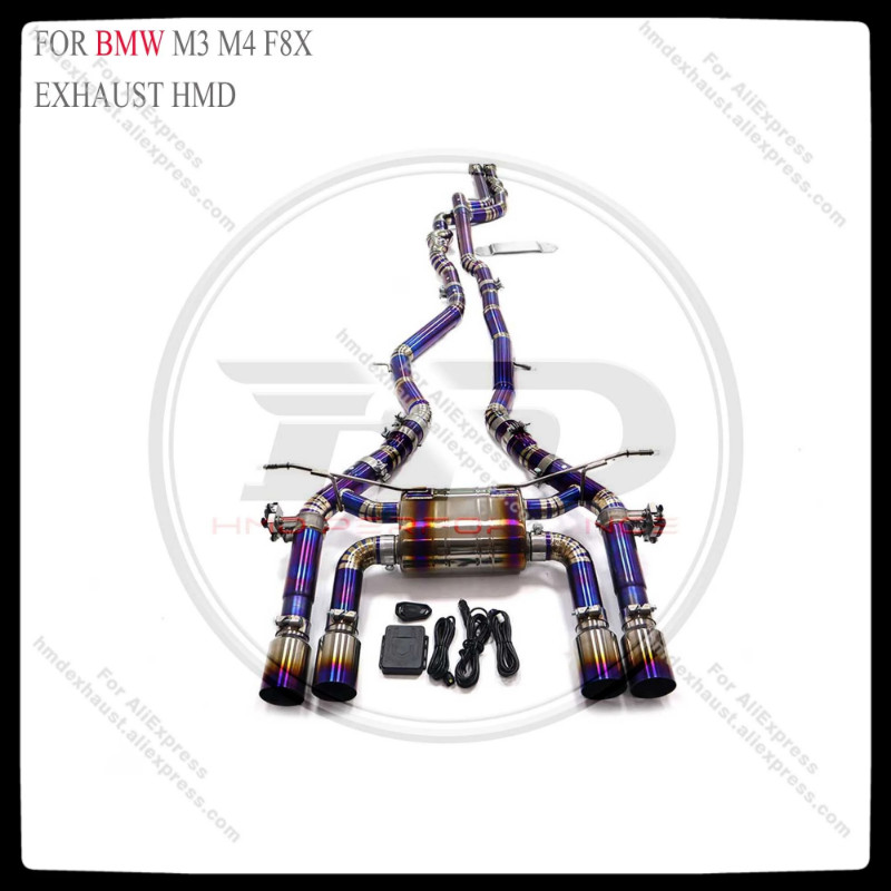HMD Titanium Exhaust System Performance Catback for BMW M3 M4 F8X Engine Muffler With Valve