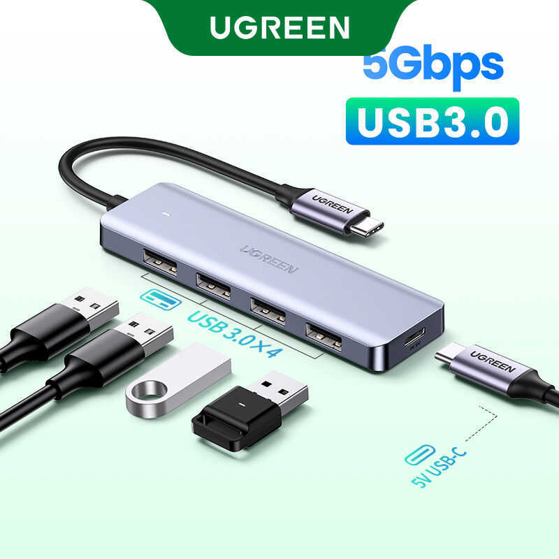 UGREEN 4 พอร์ต 3.1 ประเภท C ถึง USB 3.0 Hub Adapter สําหรับ 2022 MacBook Air 2020 iPad Pro 2021/2020