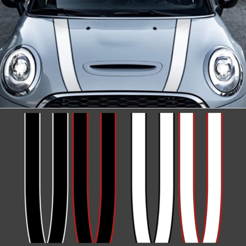 Car Engine Hood Rear Trunk Stripe Sticker Decals For Mini Cooper S JCW R55 R56 R60 R61 F54 F55 F56