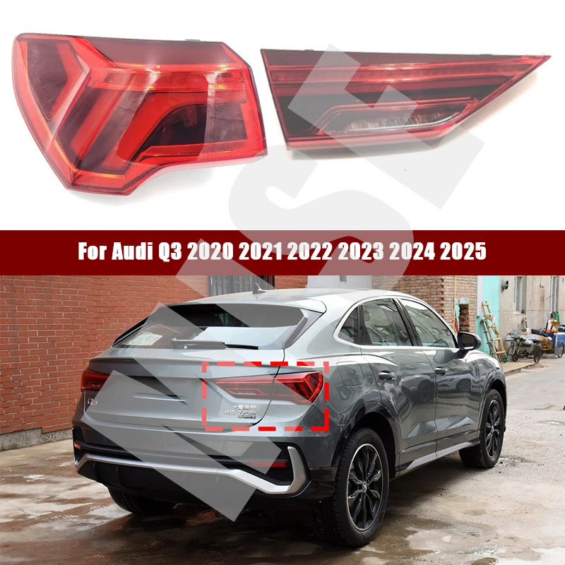 LED Car Rear Tail Light For Audi Q3 2020 2021 2022 2023 2024 2025 Brake Stop Reversing Brake Lamp T