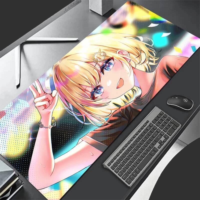 Mousepad Hololive Watson Amelia สํานักงานโต๊ะคอมพิวเตอร์แผ่นรองเม้าส์เบาะขนาดใหญ่ลื่น Deskpad PC HD 