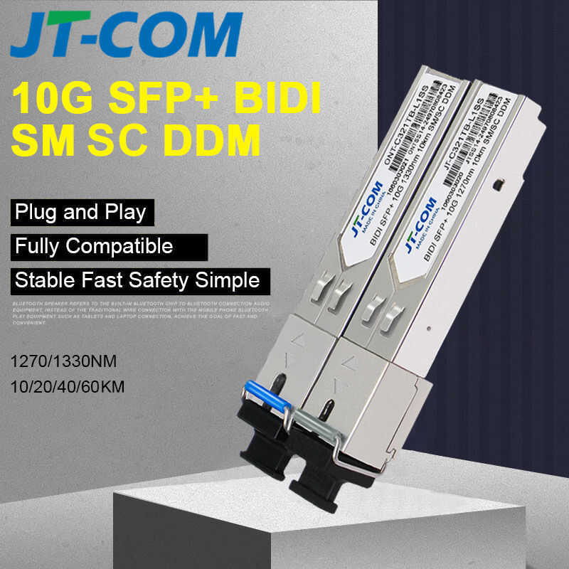 JT-COM BIDI SFP+ 10G SC Mode Single Fiber Optical Module 10Km, ใช้งานร่วมกับ Ruijie, Huawei, Ubiquit