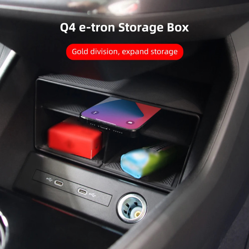 Car Organizer Box Special for Audi Q5/Q4 Etron Center Console Storage Box Container Sundries Packin