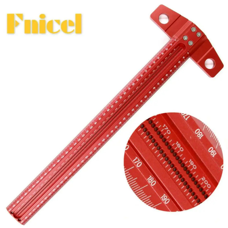 Woodworking Scribe 60-600mm T-type Ruler Scribing ruler Aluminum alloy Line Drawing Marking Gauge D