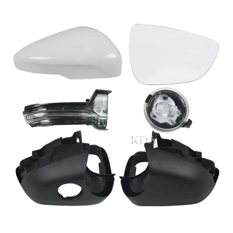 Car Rear Heated Mirror Glass Cover Frame Turn Signal Light Bottom Puddle Light for Ford Focus MK4 2