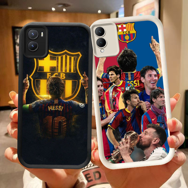 DK-84 FC Messi ปลอกซิลิโคนสีดําและสีขาวสําหรับ VIVO IQOO Z10 Y56 Y35 Y17S V60 Y28 2024 5G