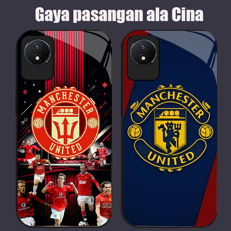 DK-89 Manchester City Casing GLASS soft frame สีดํา VIVO V19 Y81S V5 Y81i Y66 Y02 Y67 Y81 Y02T V17 Y