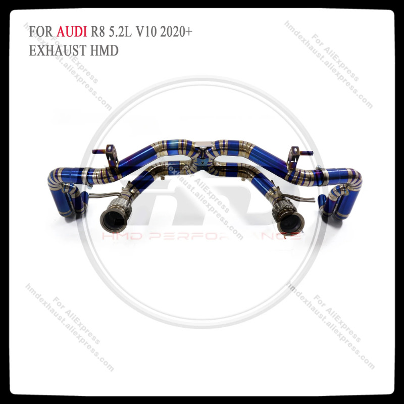 HMD Catback for Audi R8 V10 5.2L Exhaust System TItanium Alloy Performance Muffler Valve Pipe Tips