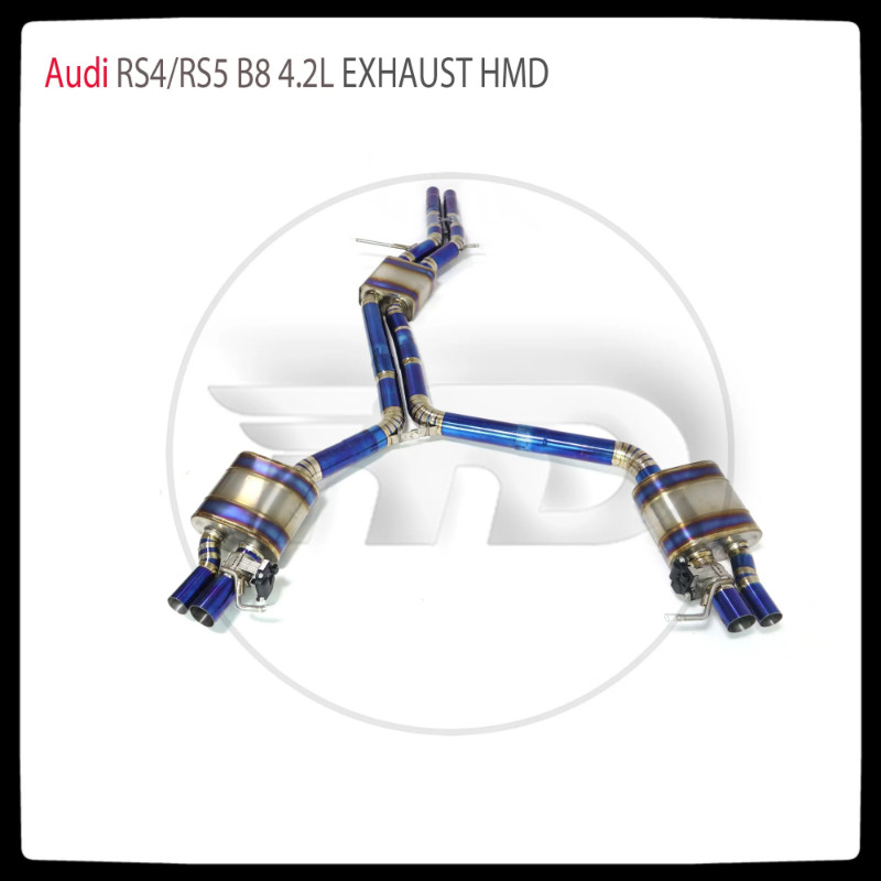 HMD Titanium Alloy Exhaust System Performance Valve Catback For Audi RS4 RS5 B8 4.2L Car Muffler Ra