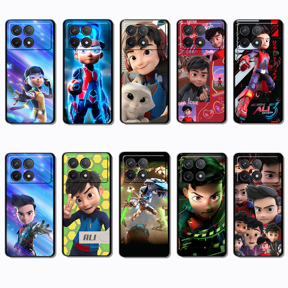 เคสโทรศัพท์สีดํานุ่มสําหรับ Xiaomi Redmi K70E K60 k70 POCO F5 X6 F6 Pro FG11 Ejen Ali ปลอก Anti fall