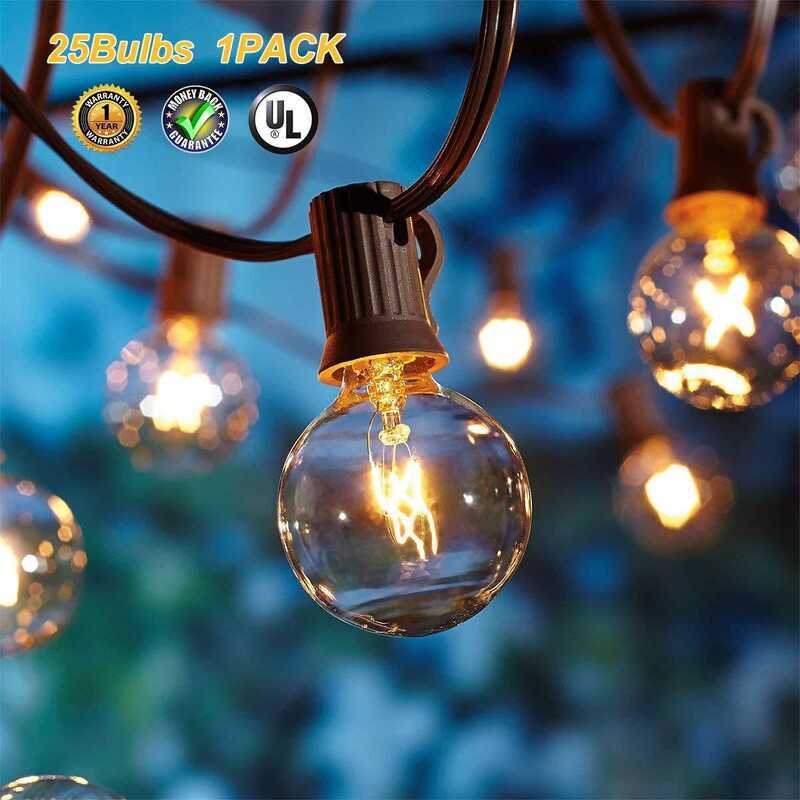 ขายร้อน G40 String Lights Edison String Lights คริสต์มาสกลางแจ้ง led String Lights พลังงานแสงอาทิตย์