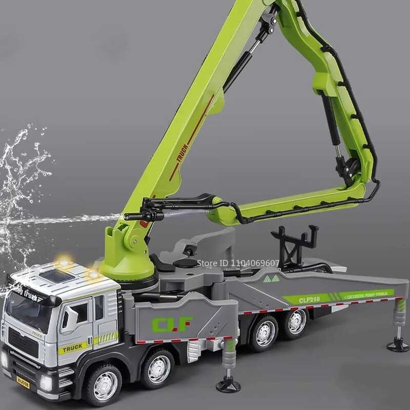 C 1:32 Pump Truck Car Toy Models Metal Diecast Fire Engines Doors Opened Pull Back Sound Light Engi