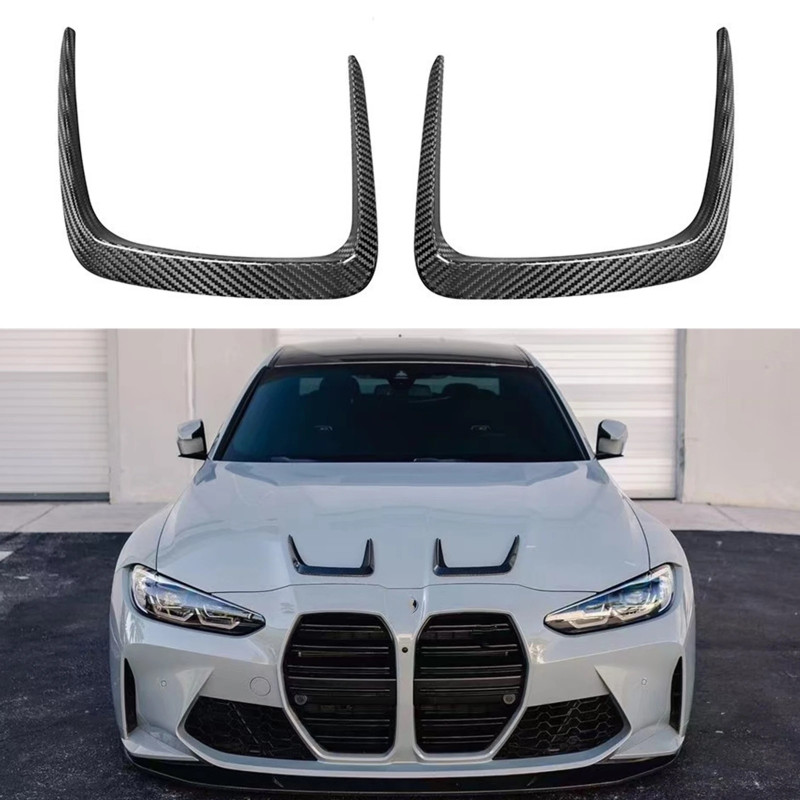 Front Hood Scoop Vent Frame Trim For BMW G80 G82 G83 M3 M4 2021-2024 Carbon Fiber Car Engine Bonnet