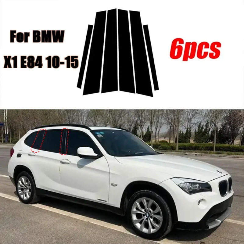 Gloss Black Window Pillar Posts Cover B C Column Stickers Side Door Panel Trim Fit For BMW X1 E84 2