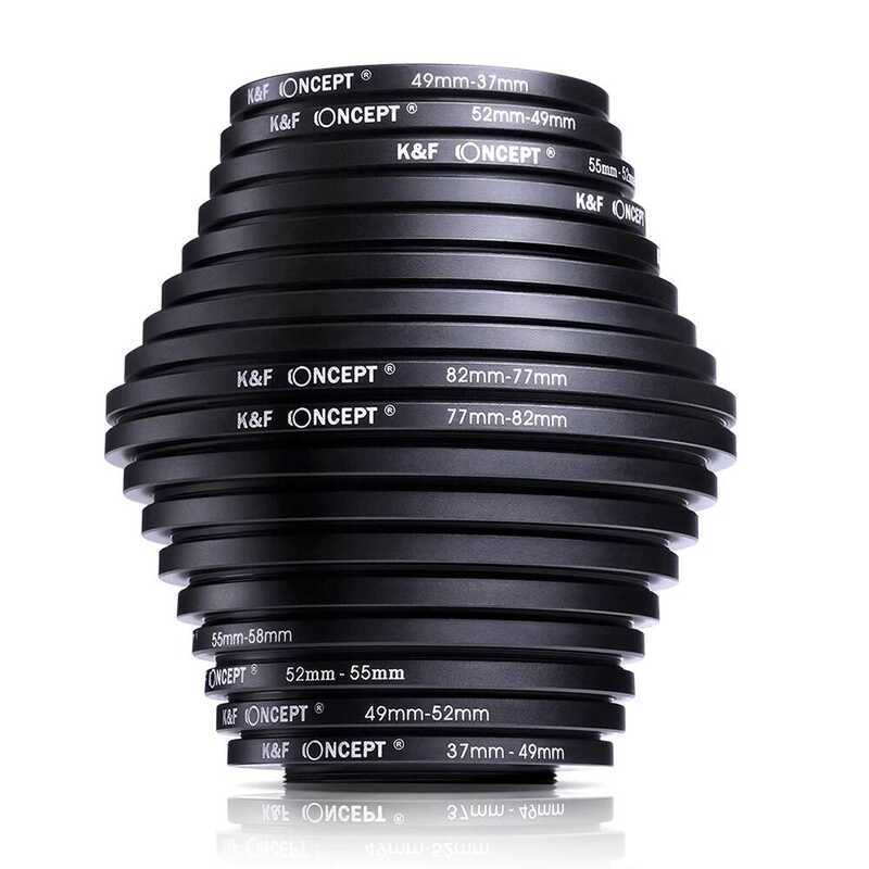 ▥ K & F Concept เลนส์กล้อง18ชิ้น, ชุดห่วงอะแดปเตอร์เพิ่ม/ลง37-82มม. 82-37มม. สำหรับเลนส์กล้อง C