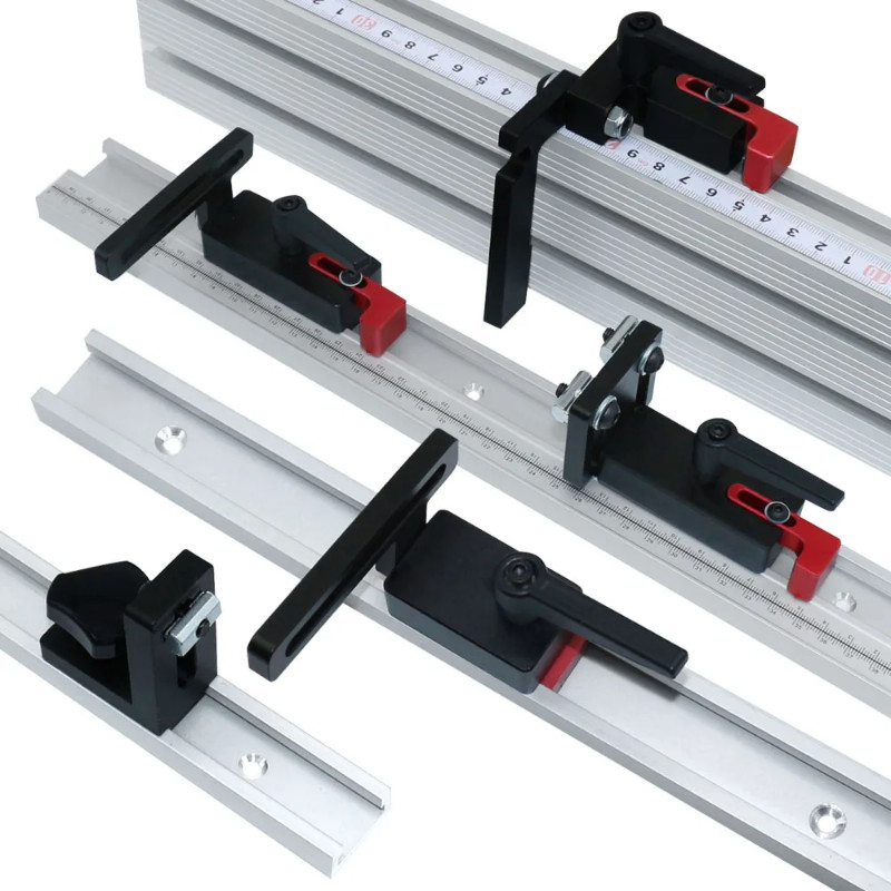 Aluminum Miter Track Stop,Workbench T-Slot T Track Flip Stop,Woodworking Chute Limiter,track Fence