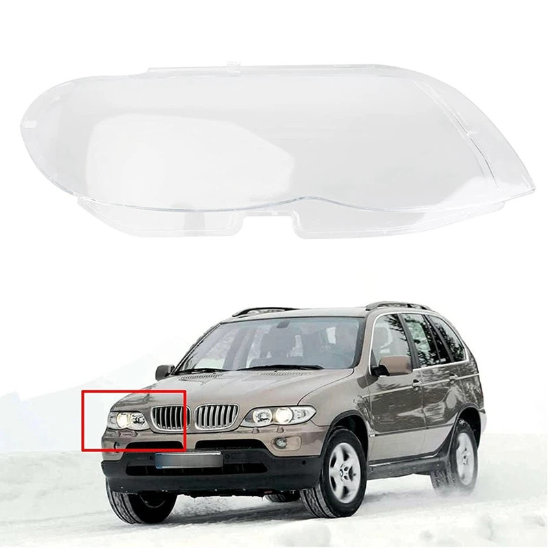 Transparent Lampshade Headlight Lens Cover For BMW X5 E53 2004-2006 Accessories,  Right