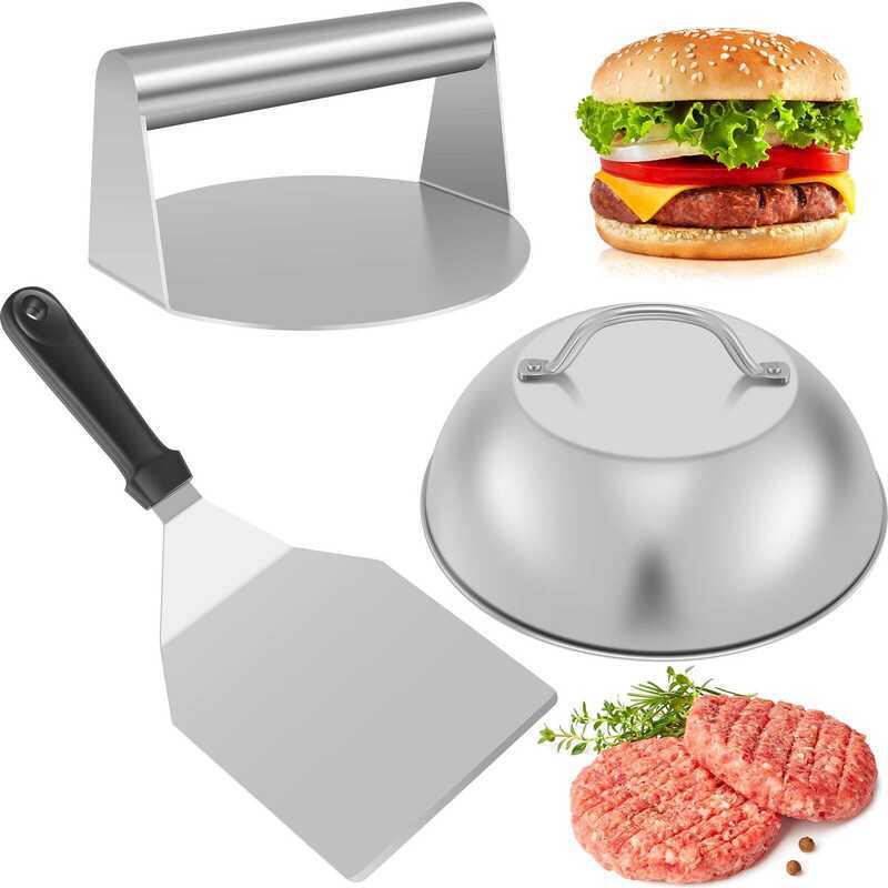 C Smashed Burger Kit, Burger Press, 5.5 Inch Smash Grill Press Metal Burger Spatula Burger Patty Ma