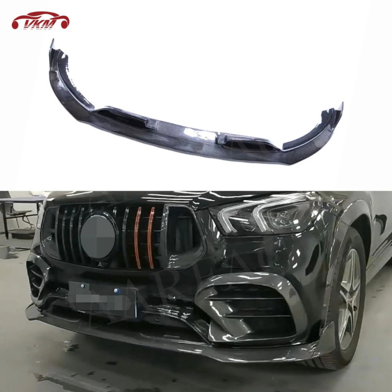 Carbon Fiber Front Bumper Lip Spoiler Diffuser Chin for Benz GLE Class C167 GLE350 GLE53 AMG Sport