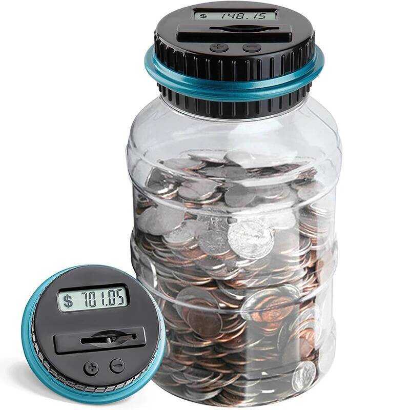 C Large Piggy Bank For Boys Adults Digital Coin Counting Bank With LCD Counter Coin Bank Money Jar
