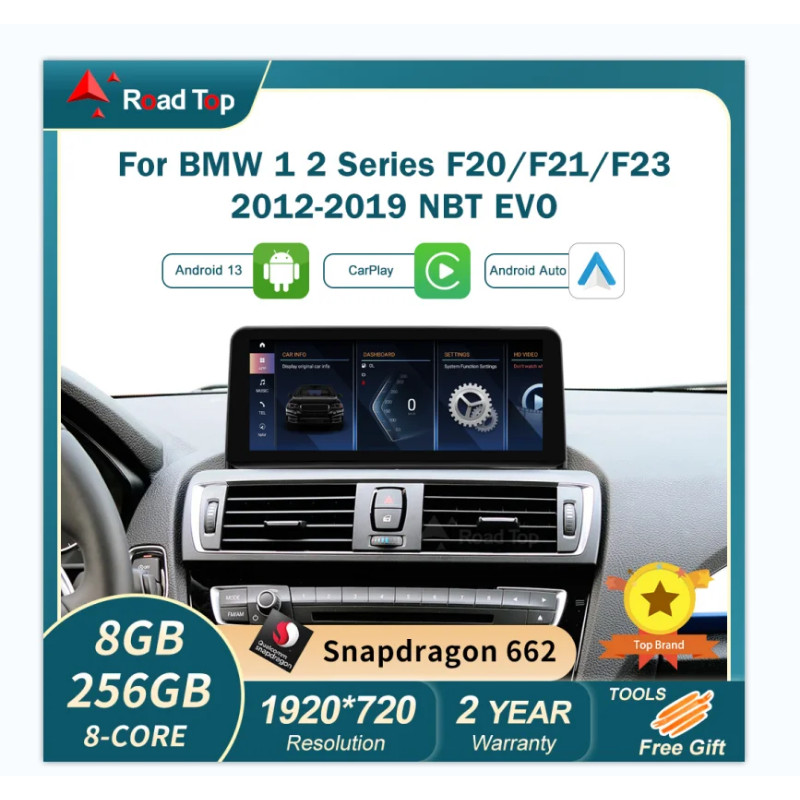 HD Android 13 CarPlay Display for BMW Series 1 2 F20 F21 F23 2012-2019 NBT EVO with GPS Navigation