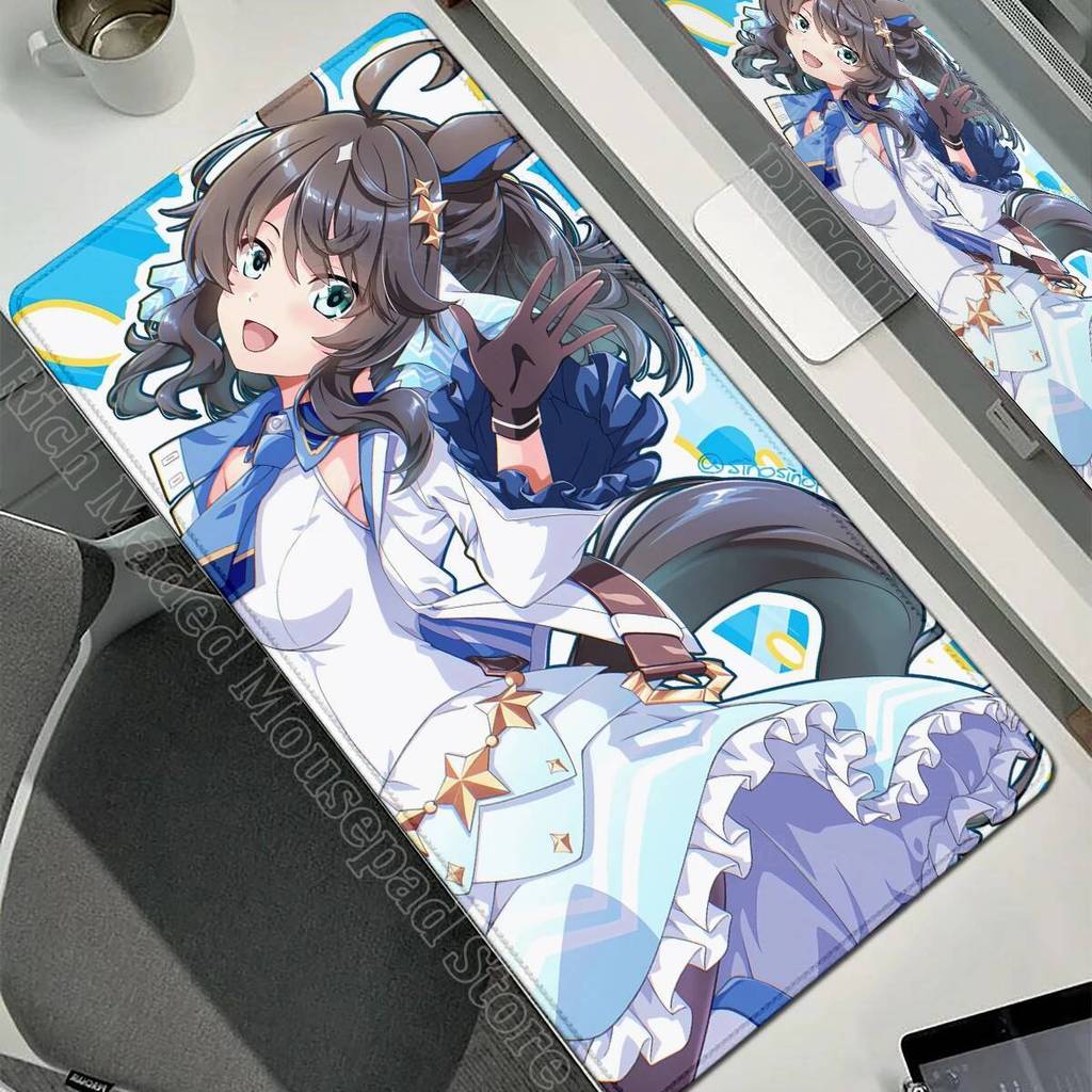 Umamusume Mousepad HD พิมพ์ Gamer คอมพิวเตอร์ล็อคขอบลื่น Oguri หมวกแผ่นรองเมาส์ XXL PC Gaming โต๊ะอุปกรณ์เสริมขยาย Pad