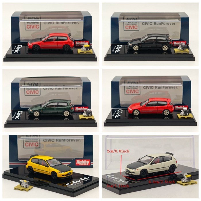 Hobby Japan 1/64 Honda Civic EG6 SiR-S JDM จําลองรถคอลเลกชันรุ่น