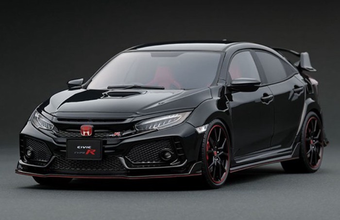 1/18 IG HONDA CIVIC TYPE R FK8 คริสตัลสีดํารถเรซิ่นรุ่นกีฬา Out Of Print