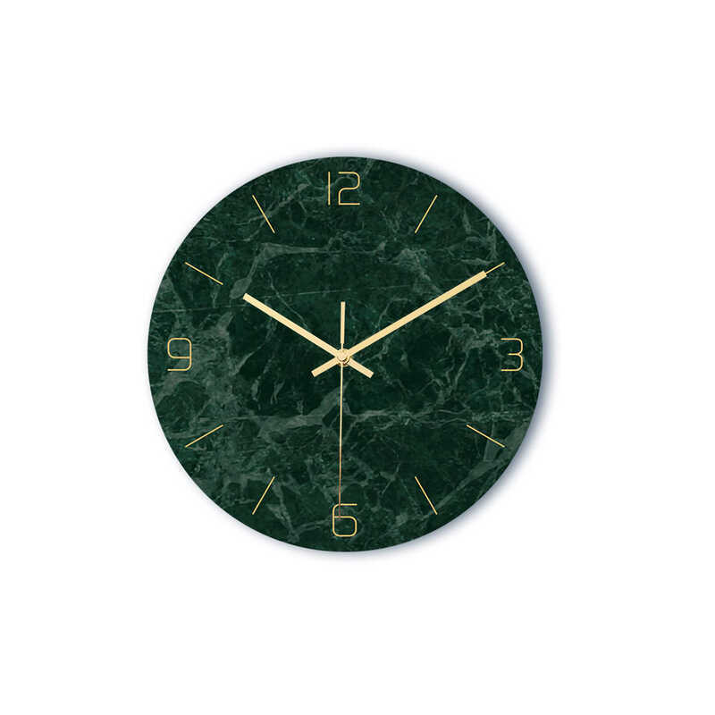 CLOCK1 Creative Simple Marble Wall Clock วัสดุอะคริลิค UV นาฬิกาการพิมพ์ห้องนั่งเล่นตกแต่ง