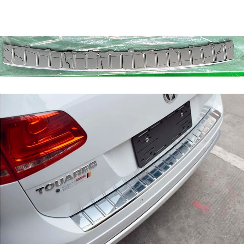 Car styling rear Sill Car bumper Protector REAR BUMPER PLATE CHROME For touareg 2011-2018