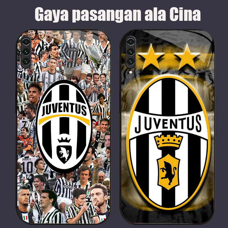 DK-68 JUVENTUS Casing GLASS soft frame สีดํา Samsung Note A70 10Plus A7 A70S A10 A02 A50 10 2018 Pro