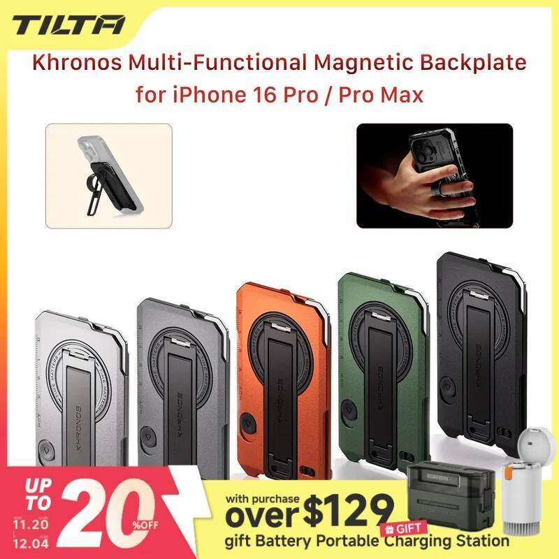 TILTA Khronos Multi-Functional Magnetic Backplate สําหรับ iPhone 16 Pro/16 Pro Max 15 Pro/15 Pro Max