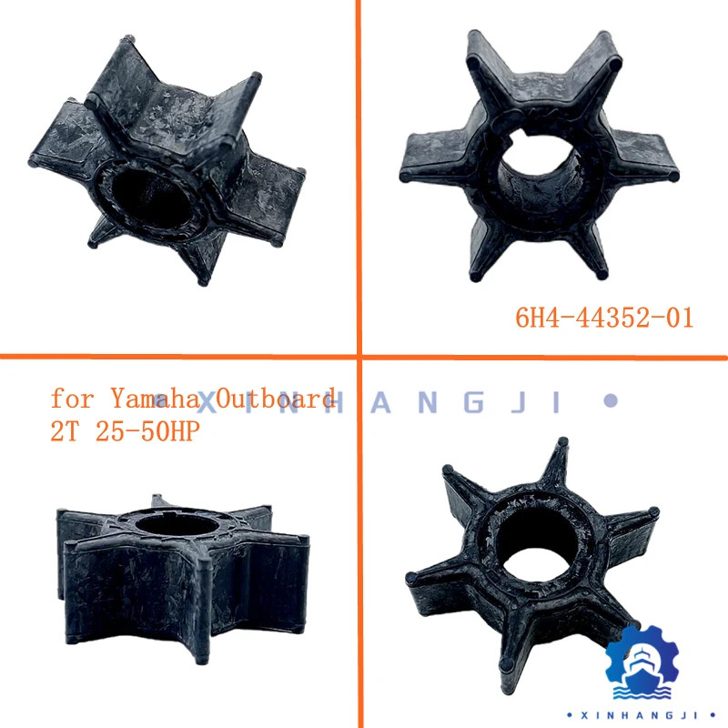 6H4-44352-01 Water Pump Impeller for Yamaha Outboard Motor 2-stroke 25/30/40/50HP，6H4-44352-02，6H44
