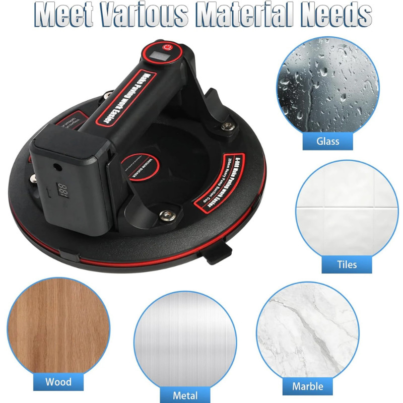 Electric Vacuum Suction Cup for Glass Tile Strong Bearing Capacity 8in Sucker Electric Vacuum Glass
