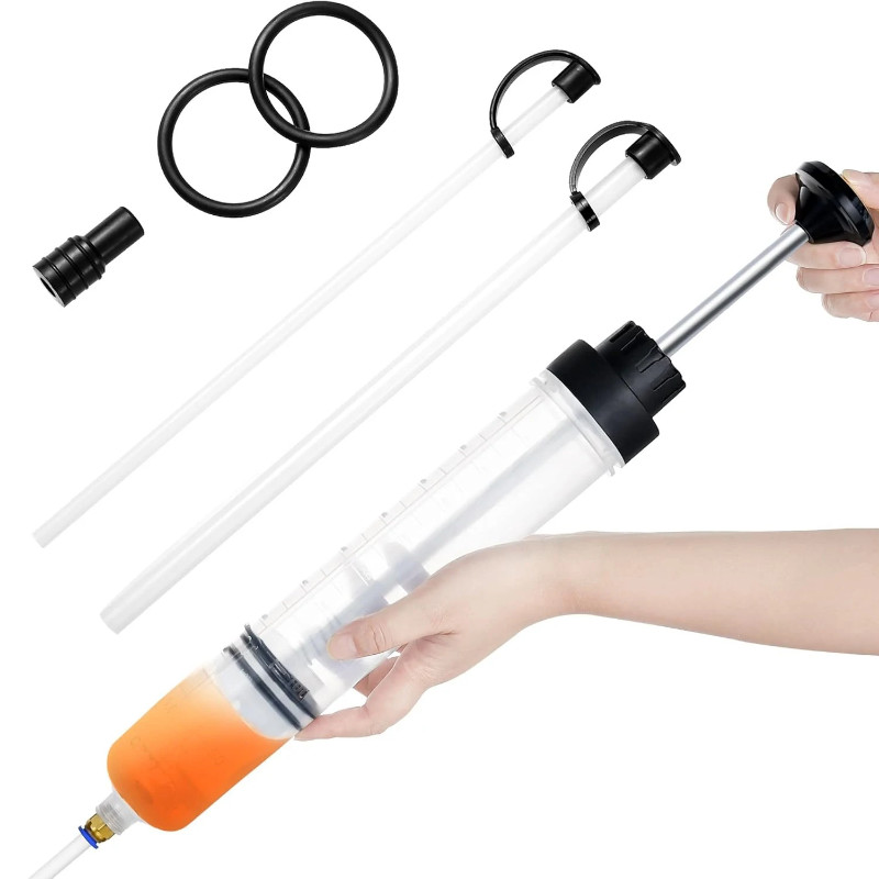 500Ml / 200ML Fluid Extractor Pump, Oil Change Syringe with Hose, Manual Fluid Extractor/Fill Pump