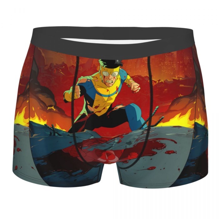 กางเกงขาสั้นผู้ชายแบบอนิเมะของ Invincible & Omni-Man Bloody Reflection ออกแบบมาเพื่อความสบายและความร