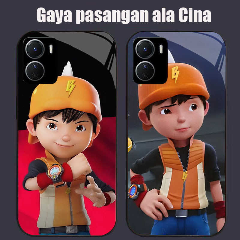 DJ-12 Booiboys Casing GLASS soft frame สีดํา VIVO iQOO Y16 Z9X Y17S Y15S Y15A Y56 Y36i Y01 Y36 U5X Y