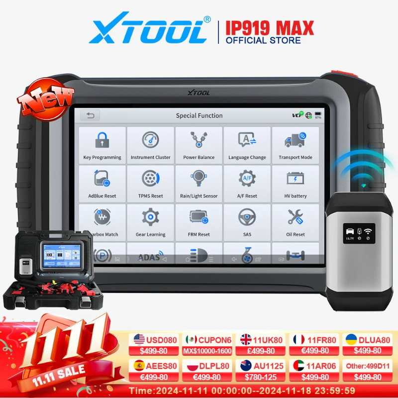 XTOOL InPlus IP919 MAX Bluetooth Car Diagnostic Tools J2534 ECU Programming Bi-directional Scanner