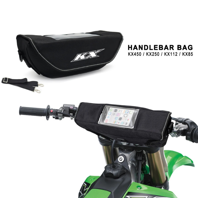 For KX450 KX250 KX112 KX85 KX450SR KX 450  Motorcycle Nylon Waterproof Bag Storage Handlebar bag Tr
